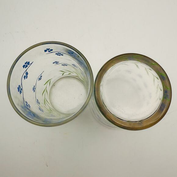Vintage Kraft Foods Swanky Swigs Set of 2 Forget-Me-Nots 4 oz Juice Glasses - Picture 2 of 8